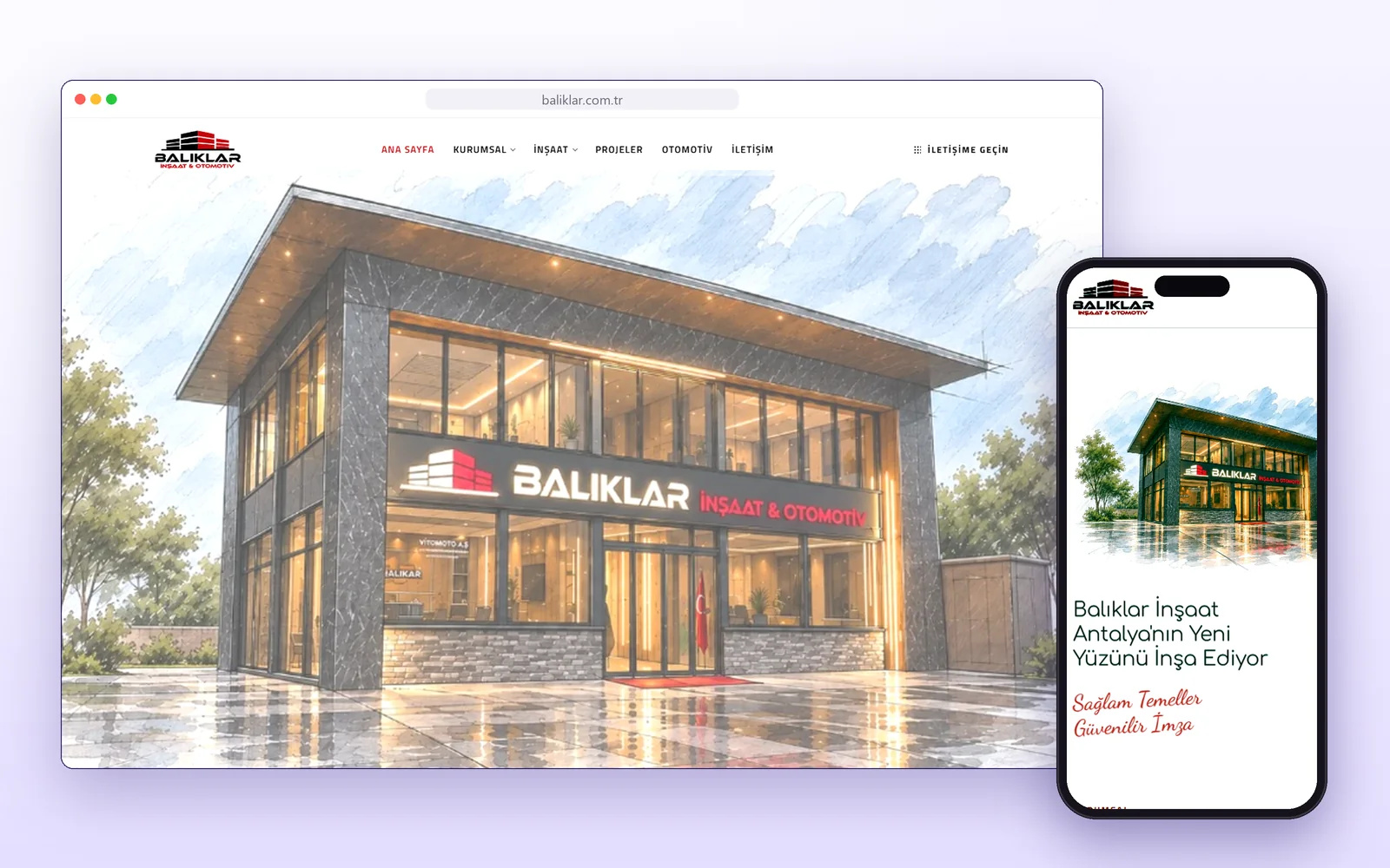 Balıklar İnşaat عرض الصفحة الرئيسية للموقع