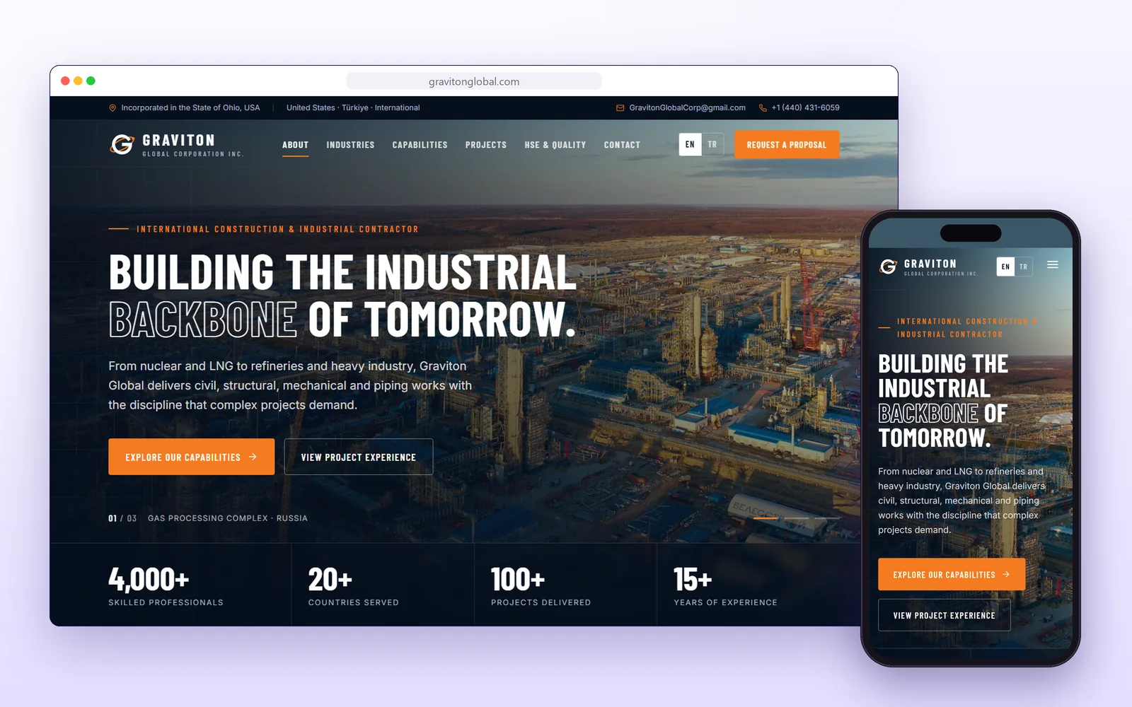 Graviton Global عرض الصفحة الرئيسية للموقع